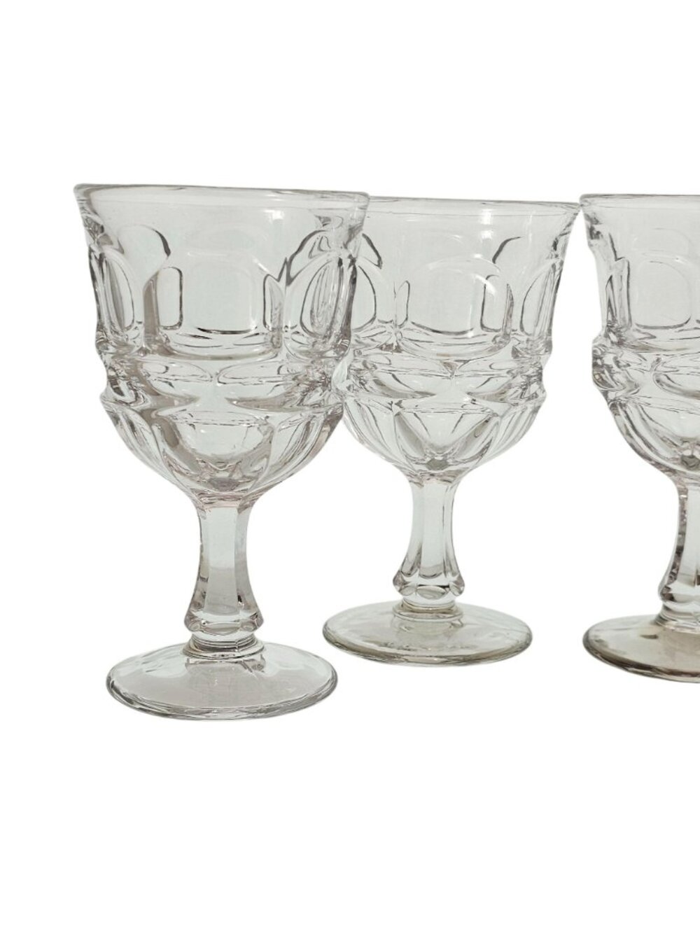 4 Fostoria Argus Water Goblets 6.5" vtg 1970s clear glasses midcentury 10oz - Picture 5 of 8